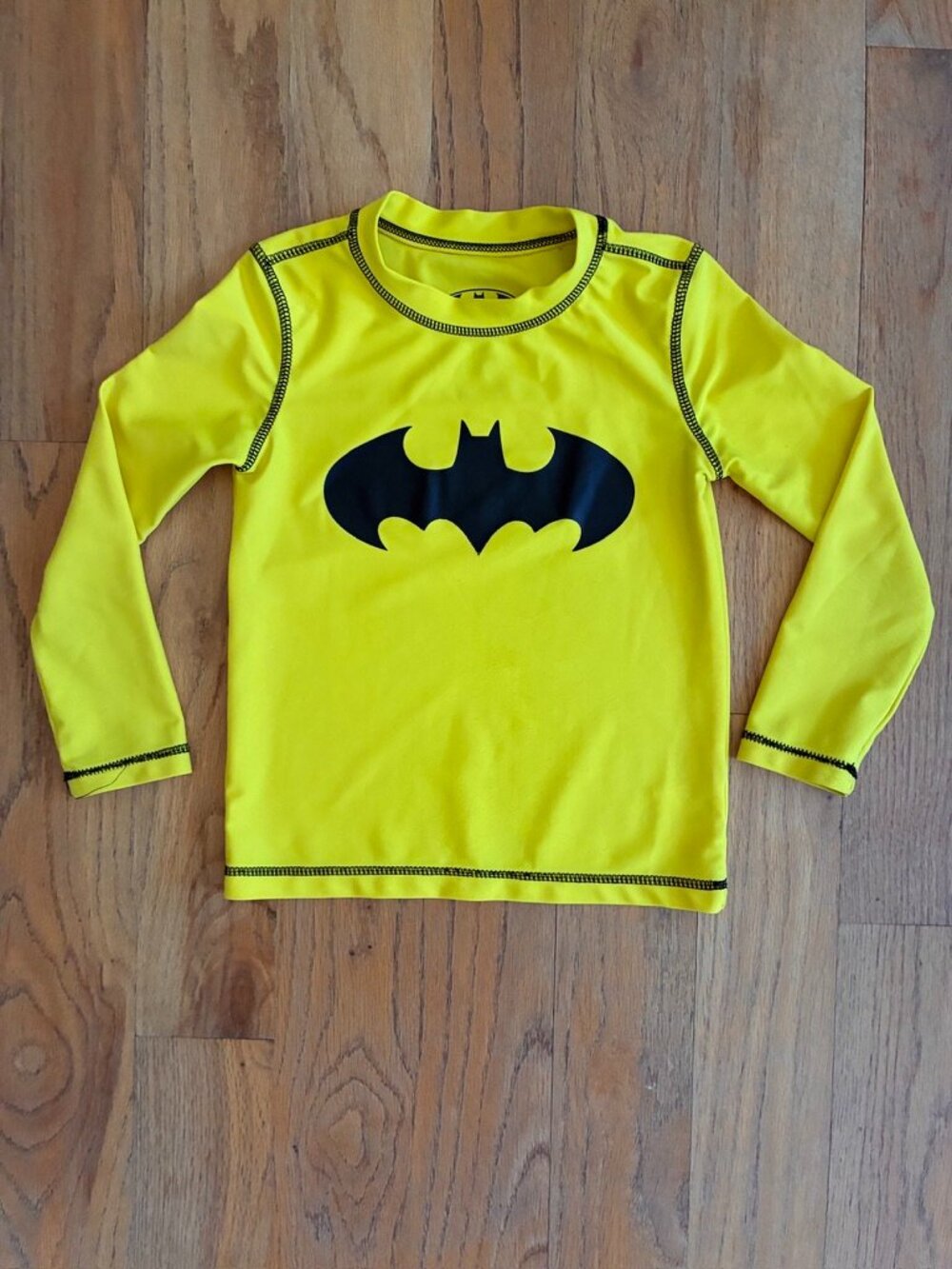 DC Comics Batman Boys Yellow Long Sleeve Rash Guard 4T